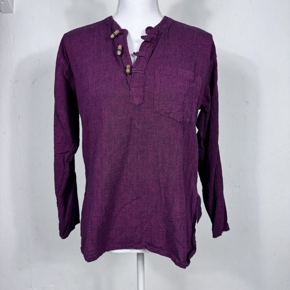 Women’s Blouse Made In Nepal Travel Adventure Outdoors Purple Medium Gorpcore